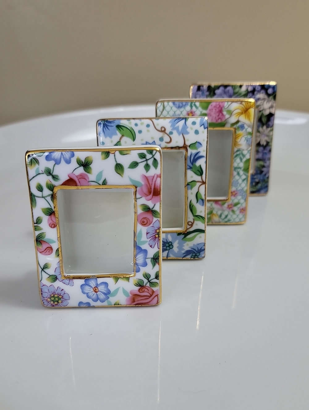 Two's Company Chintz Collection Mini Ceramic Picture Frames (Set Of 4)